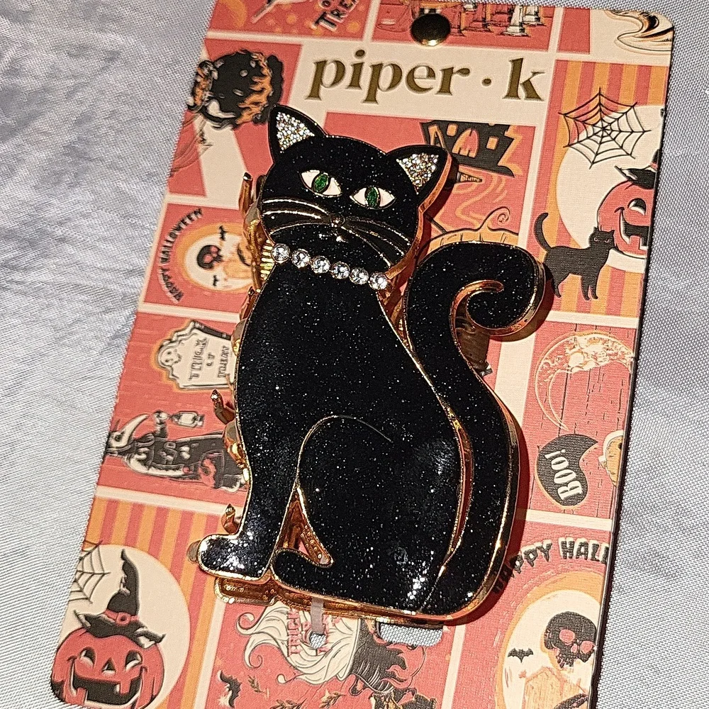 Piper K Black Cat Hair Clip Brand New